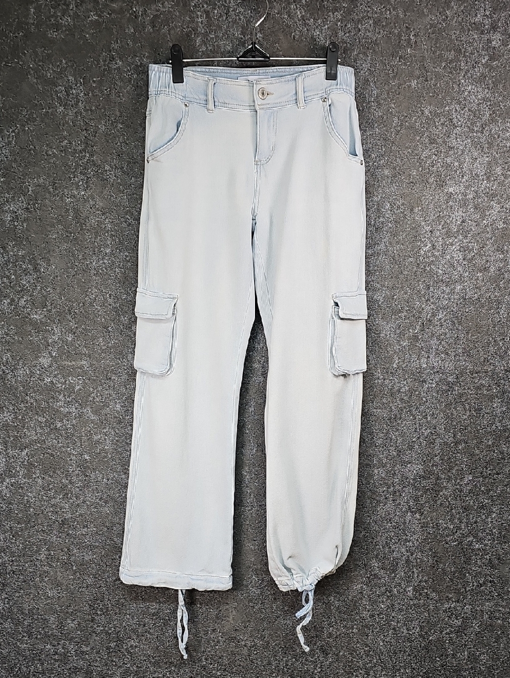 Vanilla Star Cargo Jogger Jeans, Light Bleached Wash, Cotton Blend, Size Zero